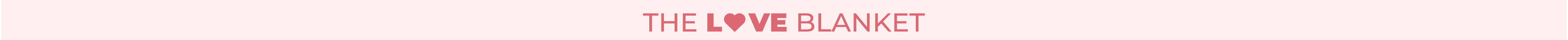 Text 'THE LOVE BLANKET' with a heart symbol on a pink background